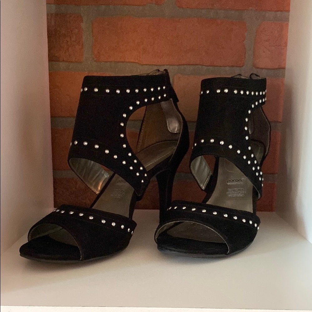 Worthington Black Stiletto Heels with Studded Straps - Picture 1 of 9